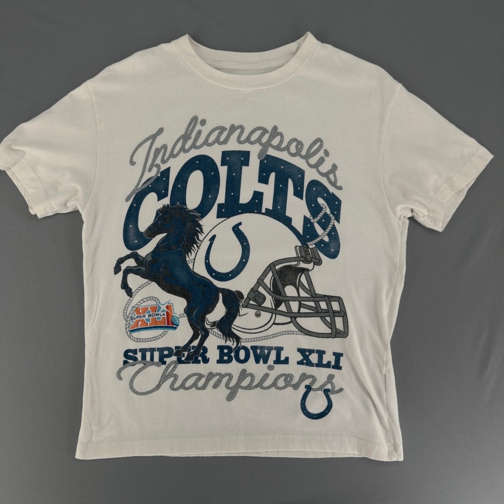 Abercrombie & Fitch NFL Indianapolis Colts Super Bowl XLI Champions Tee Cream M